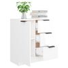 vidaXL Buffet Blanc brillant 60x30x70 cm Bois d'ing&eacute;nierie