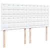 vidaXL Sommier &agrave; lattes de lit avec matelas Blanc 200x200cm Similicuir