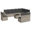 vidaXL Salon de jardin 11 pcs avec coussins gris clair r&eacute;sine tress&eacute;e