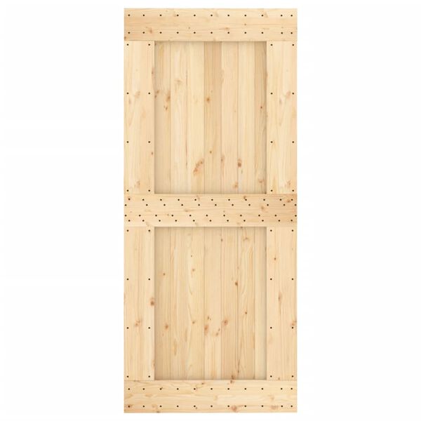 vidaXL Porte coulissante et kit de quincaillerie 90x210 cm pin massif