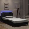 vidaXL Cadre de lit avec LED sans matelas Hvar noir 100x203 cm