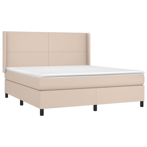 vidaXL Sommier &agrave; lattes de lit matelas LED Cappuccino 160x200 cm