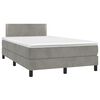 vidaXL Sommier &agrave; lattes de lit et matelas Gris clair 120x200cm Velours