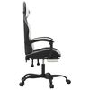 vidaXL Chaise de jeu pivotante et repose-pied Noir et blanc Similicuir