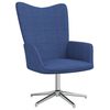 vidaXL Chaise de relaxation avec tabouret Bleu Tissu