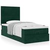 vidaXL Cadre de lit ottoman avec matelas vert fonc&eacute; 100x200 cm velours
