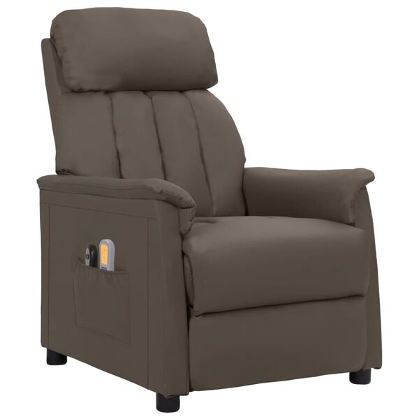 vidaXL Fauteuil de massage &eacute;lectrique Gris Similicuir