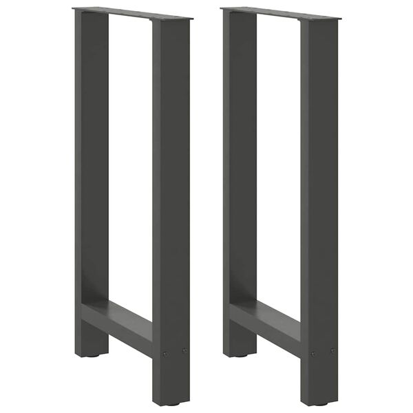 vidaXL Pieds de table de bar Anthracite 2 pièces 40 x (90-91) cm Acier