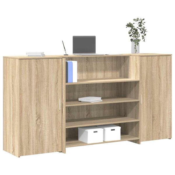 vidaXL Bureau r&eacute;ception ch&ecirc;ne sonoma 200x50x103,5 cm bois d'ing&eacute;nierie