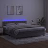 vidaXL Sommier &agrave; lattes de lit matelas et LED Gris clair 180x200 cm