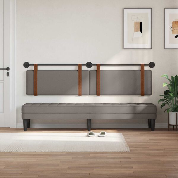 vidaXL T&ecirc;te de lit suspendue Uni Taupe 210 x 55 x 5 cm PU antique