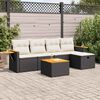 vidaXL Salon de jardin 6 pcs avec coussins noir r&eacute;sine tress&eacute;e