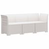 vidaXL Canap&eacute; de jardin 3 places style rotin PP Blanc