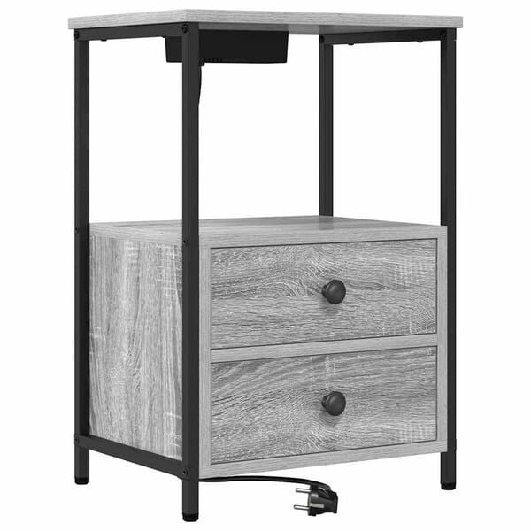 vidaXL Cabinet de chevet Gris Sonoma 40 x 31 x 60 cm Bois d'ing&eacute;nierie