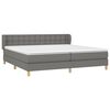 vidaXL Sommier &agrave; lattes de lit avec matelas Gris fonc&eacute; 200x200cm Tissu