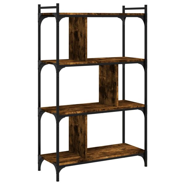 vidaXL Bibliothèque 4 niveaux chêne fumé 76x32x123cm bois d'ingénierie