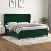 vidaXL Sommier &agrave; lattes de lit et matelas Vert fonc&eacute; 160x200cm Velours