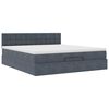 VidaXL Cadre de lit ottoman avec matelas gris fonc&eacute; 160x200 cm velours