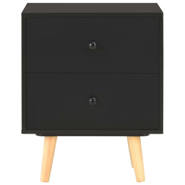 vidaXL Tables de chevet 2 pcs Noir 40 x 30 x 50 cm Pin massif