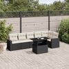 vidaXL Salon de jardin 7 pcs avec coussins noir r&eacute;sine tress&eacute;e
