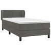 vidaXL Sommier &agrave; lattes de lit et matelas Gris fonc&eacute; 90x190 cm Velours