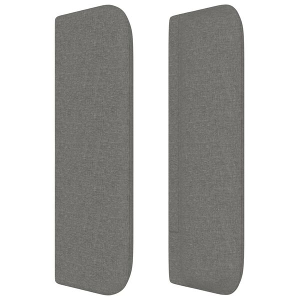 vidaXL T&ecirc;te de lit avec oreilles Gris fonc&eacute; 103x16x78/88 cm Tissu