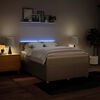 vidaXL Sommier &agrave; lattes de lit avec matelas Cr&egrave;me 160x200 cm Tissu