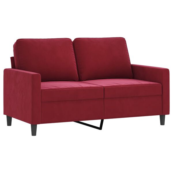 vidaXL Ensemble de canap&eacute;s 2 pcs avec coussins Rouge bordeaux Velours