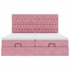vidaXL Cadre de lit ottoman avec matelas rose 200x200 cm velours