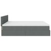 VidaXL Cadre de lit ottoman avec matelas gris foncé 200x200cm tissu