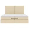 VidaXL Cadre de lit ottoman avec matelas cr&egrave;me 200x200cm tissu