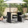 vidaXL Ensemble de bar de jardin 7 pcs avec coussins noir poly rotin