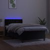 vidaXL Sommier &agrave; lattes de lit avec matelas et LED Noir 90x190 cm