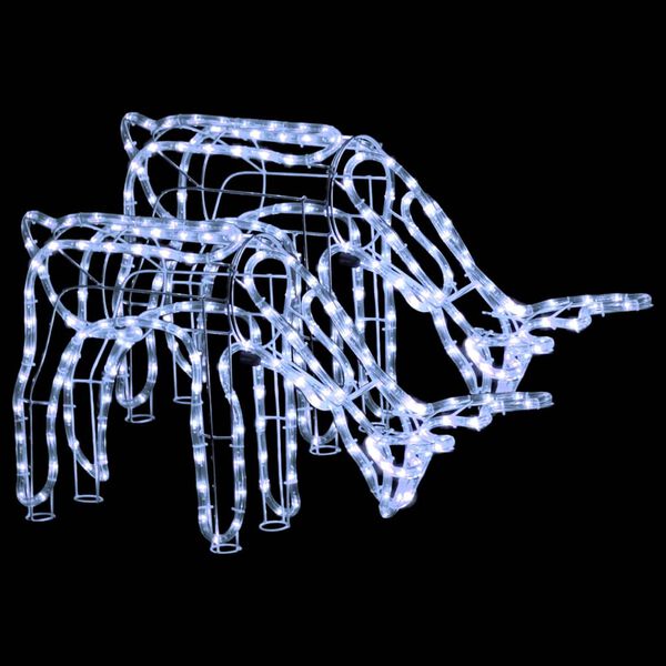 vidaXL Rennes de No&euml;l 2 pcs blanc froid 73x31x45 cm