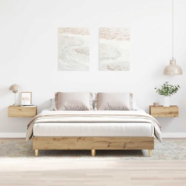 vidaXL Cadre de lit sans matelas ch&ecirc;ne artisanal 150x200 cm