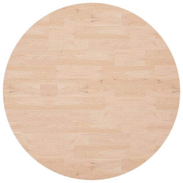 vidaXL Dessus de table rond Ø90x2,5 cm Bois de chêne massif non traité