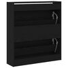 vidaXL Cabinet &agrave; chaussures avec &eacute;tag&egrave;re Ch&ecirc;ne noir 80 x 21 x 87,5 cm