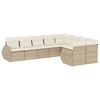 vidaXL Salon de jardin avec coussins 9 pcs beige r&eacute;sine tress&eacute;e
