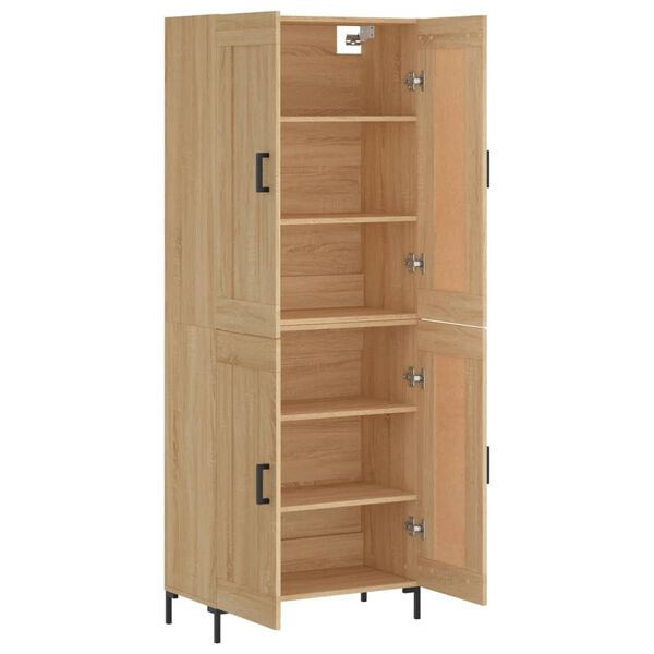vidaXL Buffet haut Ch&ecirc;ne sonoma 69,5x34x180 cm Bois d'ing&eacute;nierie