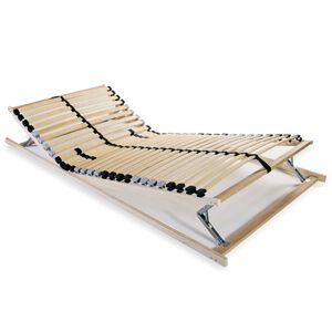 vidaXL Sommier &agrave; lattes sans matelas avec 28 lattes 7 zones 90x200 cm