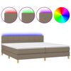 vidaXL Sommier &agrave; lattes de lit et matelas et LED Taupe 200x200cm Tissu