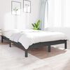 vidaXL Cadre de lit sans matelas gris bois de pin massif