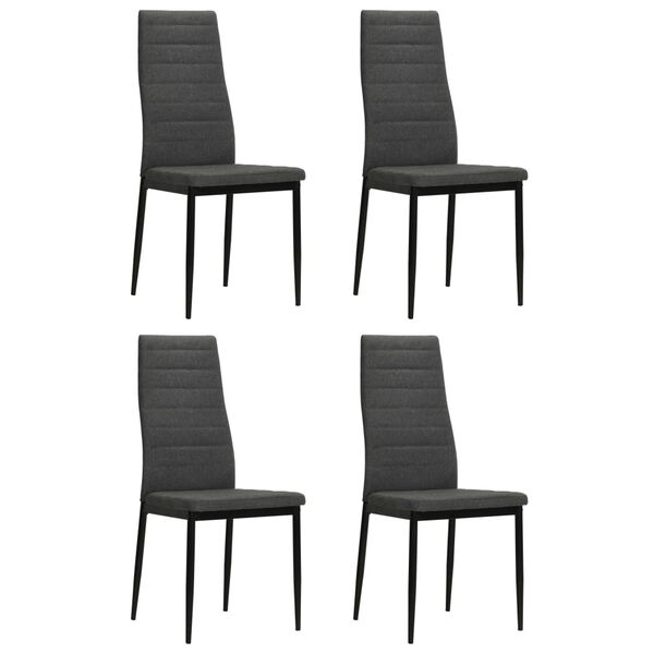 vidaXL Chaises &agrave; manger lot de 4 gris fonc&eacute; tissu