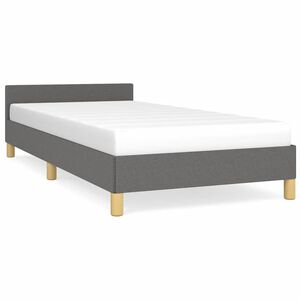 vidaXL Cadre de lit sans matelas gris fonc&eacute; 90x190 cm tissu