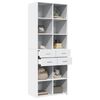 vidaXL Buffet haut blanc 70x42,5x185 cm bois d'ingénierie