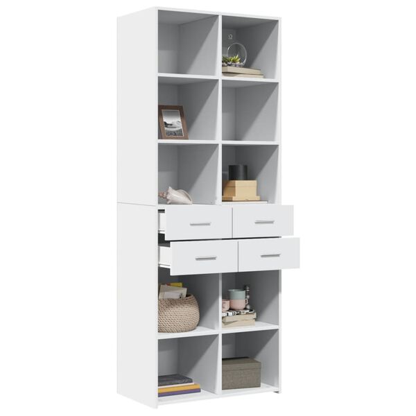 vidaXL Buffet haut blanc 70x42,5x185 cm bois d'ingénierie