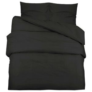 vidaXL Ensemble de housse de couette Noir 200x200 cm Microfibre l&eacute;g&egrave;re