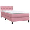 vidaXL Sommier &agrave; lattes de lit avec matelas et LED rose 100x210 cm velours