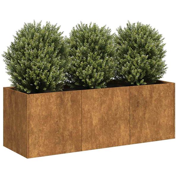 vidaXL Jardinière rouillé 120x40x40 cm acier inoxydable