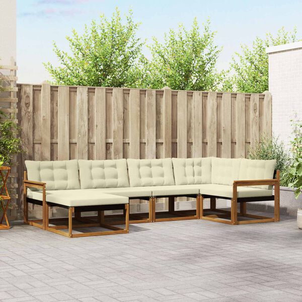 vidaXL Ensemble de canap&eacute;s d'ext&eacute;rieur 6 pcs Naturel et Cr&egrave;me